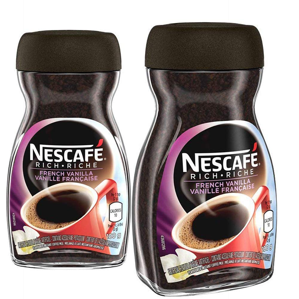 NESCAFÉ Rich Instant Coffee, 100G Jar | 2- Pack (French Vanilla)