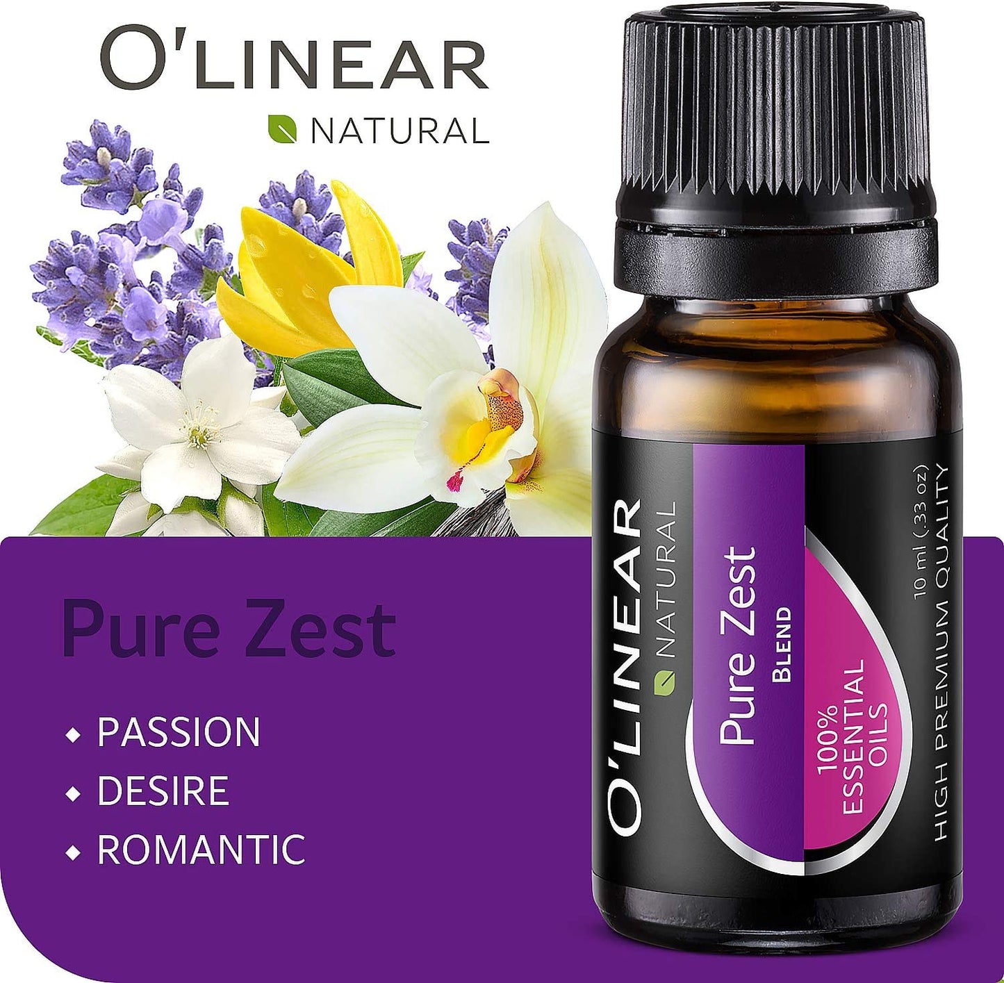 O'Linear Top 6 Blends Essential Oils Set - Aromatherapy Diffuser Blends Oils for Sleep, Mood, Breathe, Temptation, Feel Good, Stress Relief