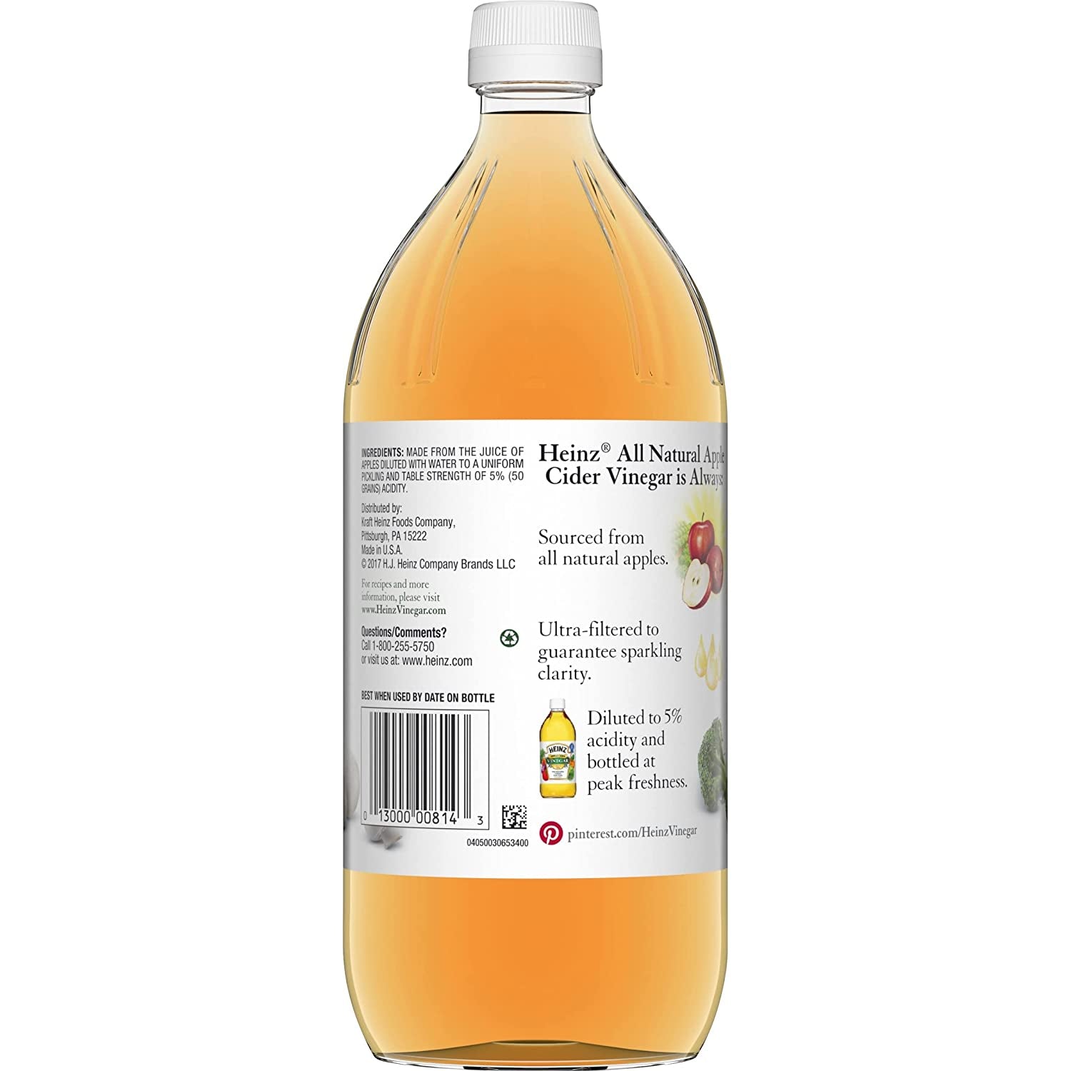 Heinz All Natural Apple Cider Vinegar with 5% Acidity (32 Fl Oz Bottle) - Packaging May Vary