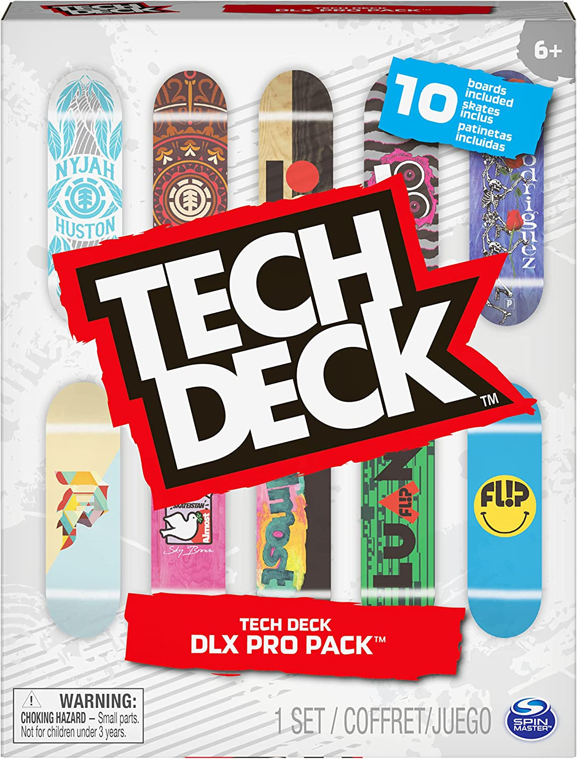 TECH DECK, DLX Pro 10-Pack of Collectible Fingerboards, for Skate Lovers, Kids Toy for Ages 6 and Up