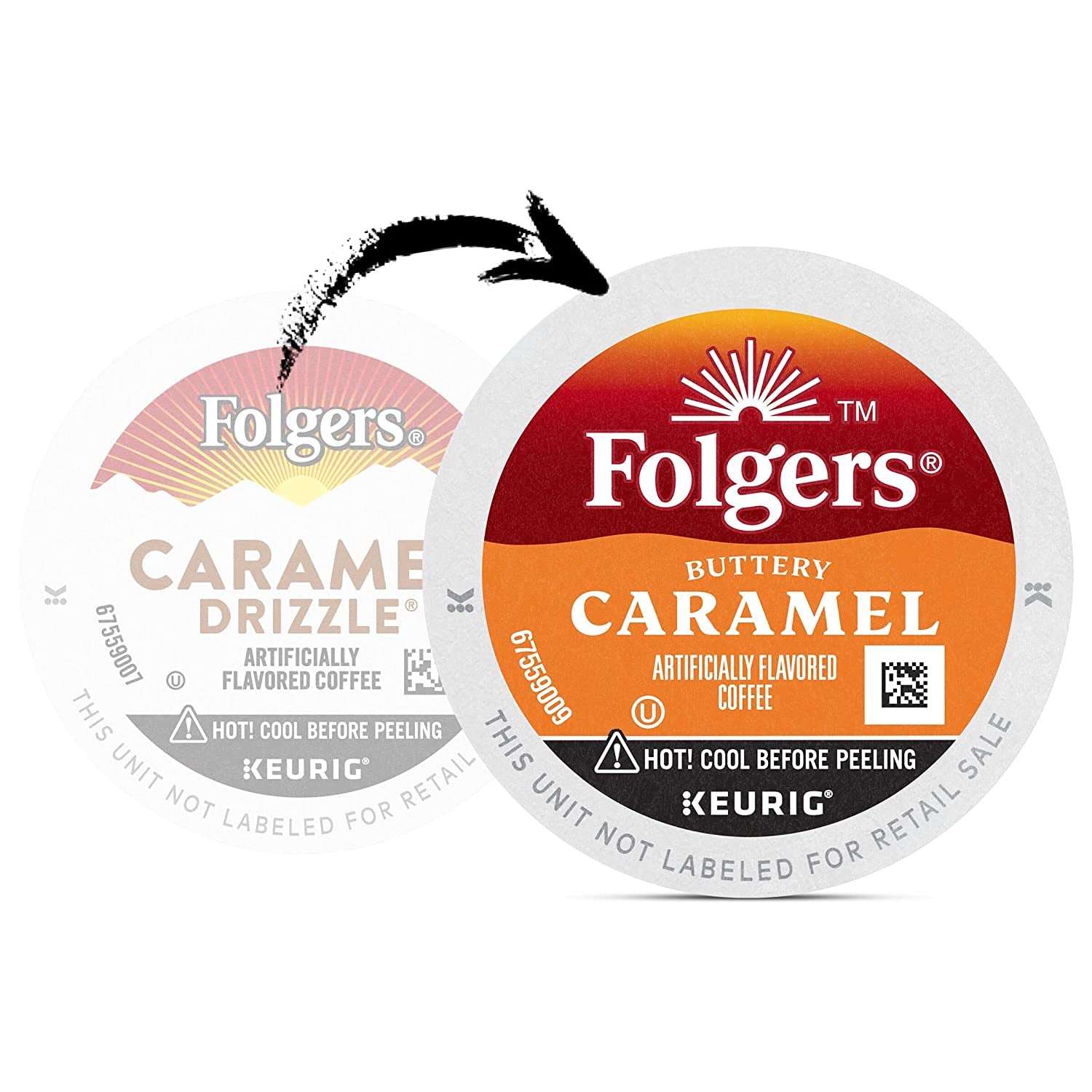 Folgers Buttery Caramel Flavored Coffee, 12 Keurig K-Cup Pods