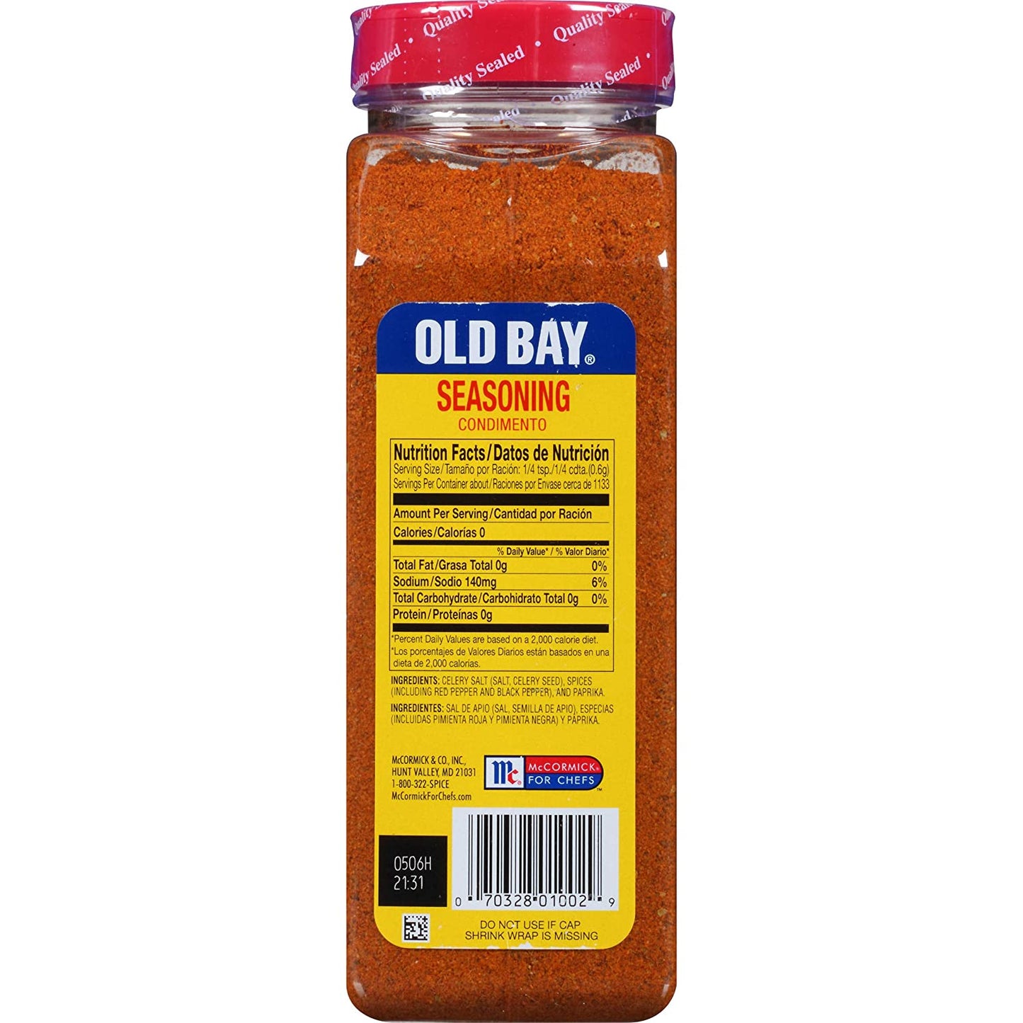 OLD BAY Seasoning, 24 Oz - One 24 Ounce Container of OLD BAY All-Purpose Seasoning with Unique Blend of 18 Spices and Herbs for Crabs, Shrimp, Poultry, Fries, and More