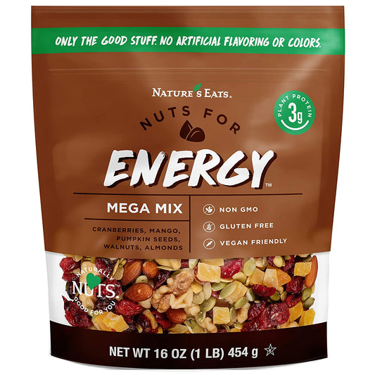 Nature'S Eats Nuts for Energy Mega Trail Mix, Oz Assorted 16 Ounce