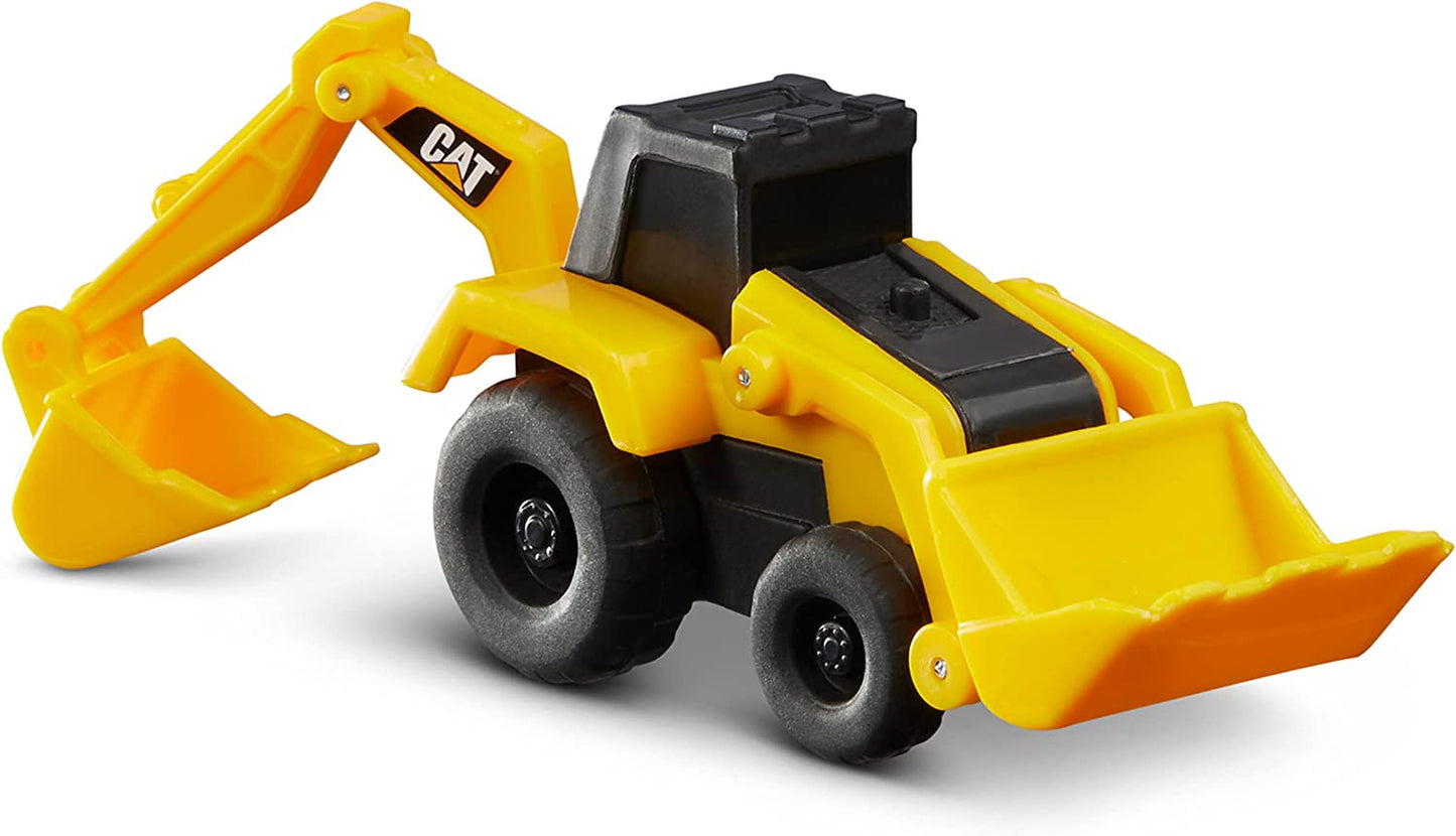 Cattoysofficial, CAT Little Machines Toys with 5Pcs - Dump Truck, Wheel Loader, Bulldozer, Backhoe, and Excavator Vehicles, Cake Toppers, Playset for Kids Ages 3 and Up,Yellow