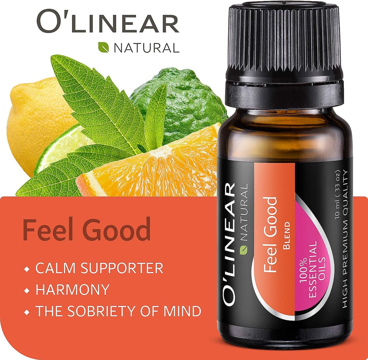 O'Linear Top 6 Blends Essential Oils Set - Aromatherapy Diffuser Blends Oils for Sleep, Mood, Breathe, Temptation, Feel Good, Stress Relief