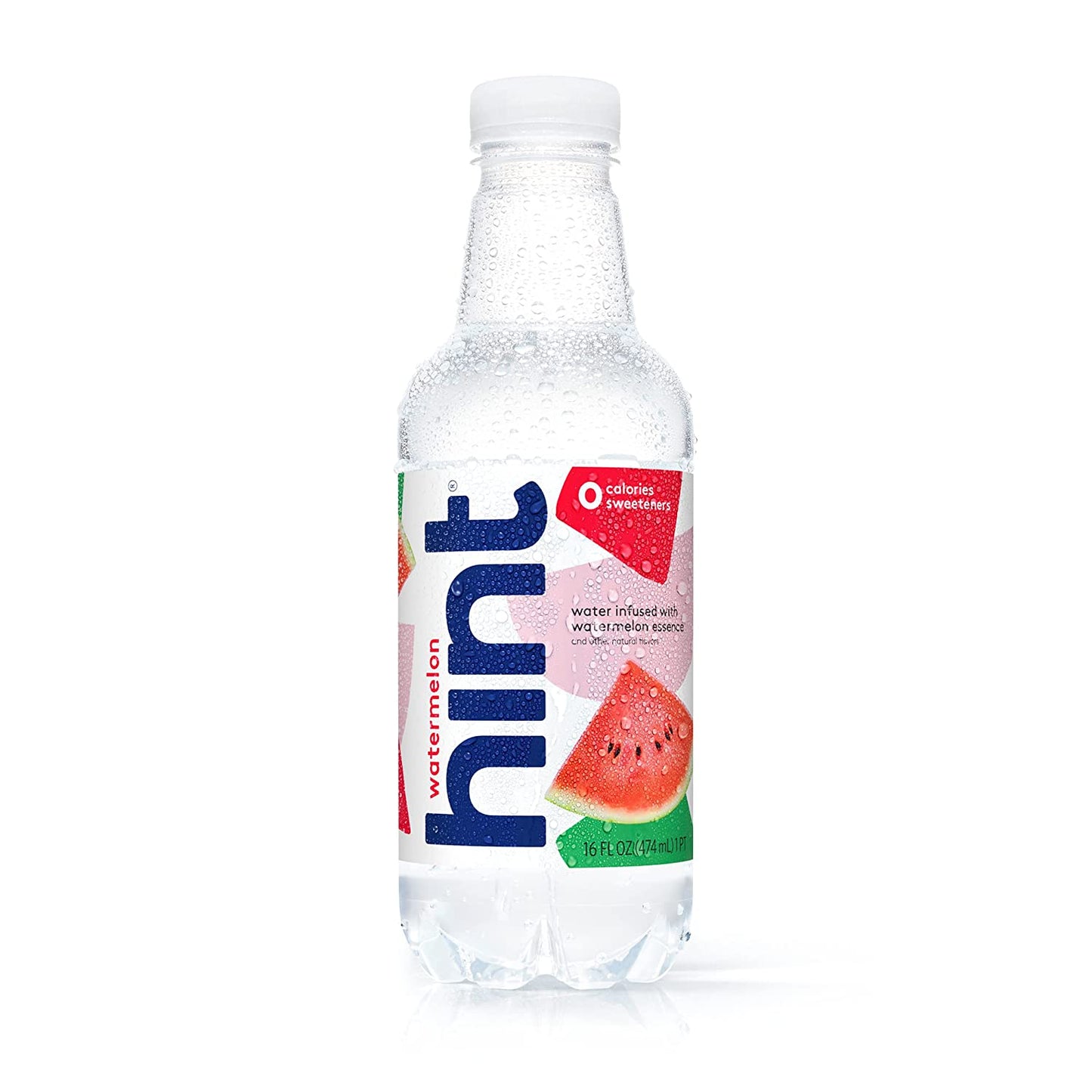 Hint Water Watermelon, Pure Water Infused with Watermelon, Zero Sugar, Zero Calories, Zero Sweeteners, Zero Preservatives, Zero Artificial Flavors, 16 Fl Oz - (Pack of 12)