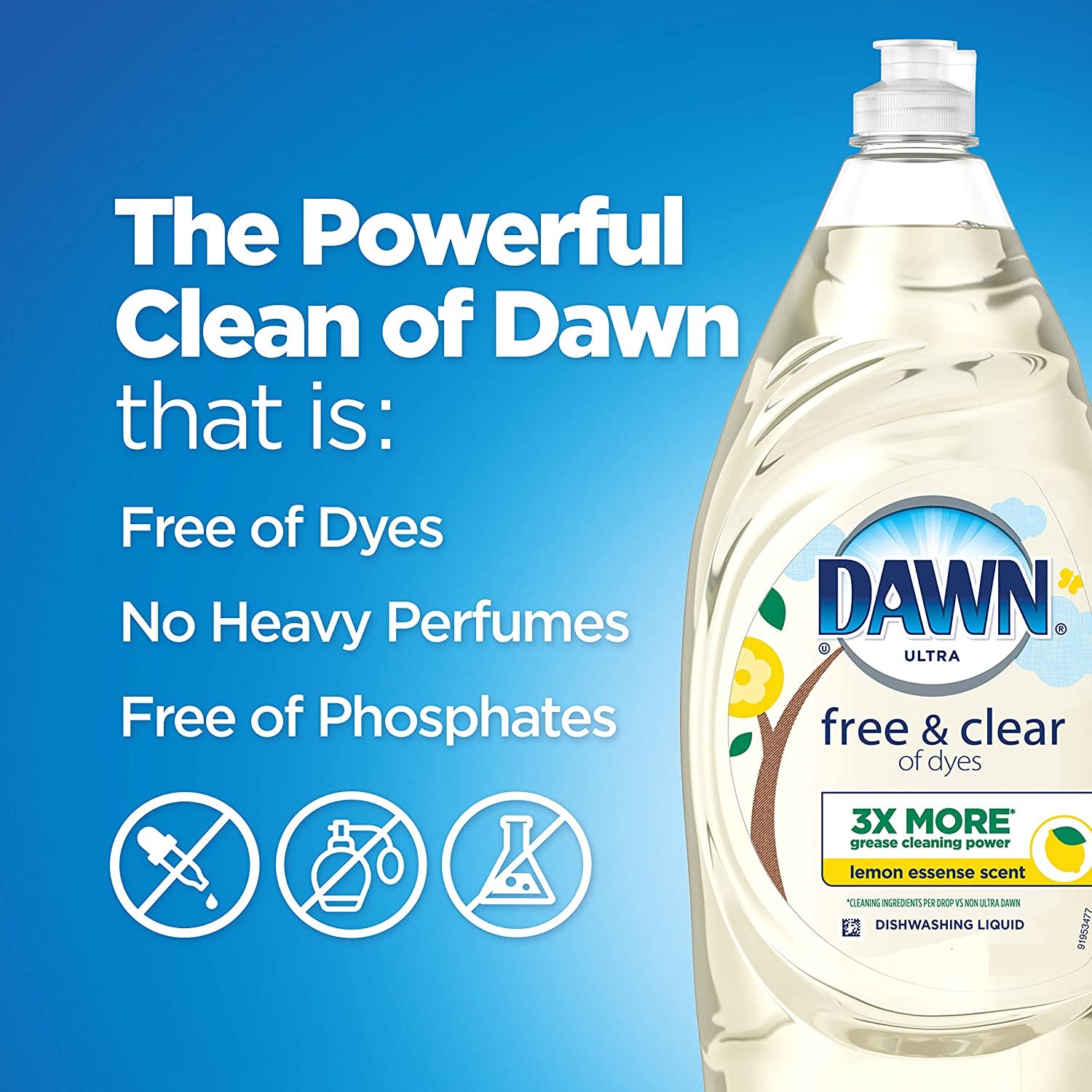 Dawn Ultra Pure Essentials Dishwashing Liquid, Lemon Essence, 16.2 Fl Oz