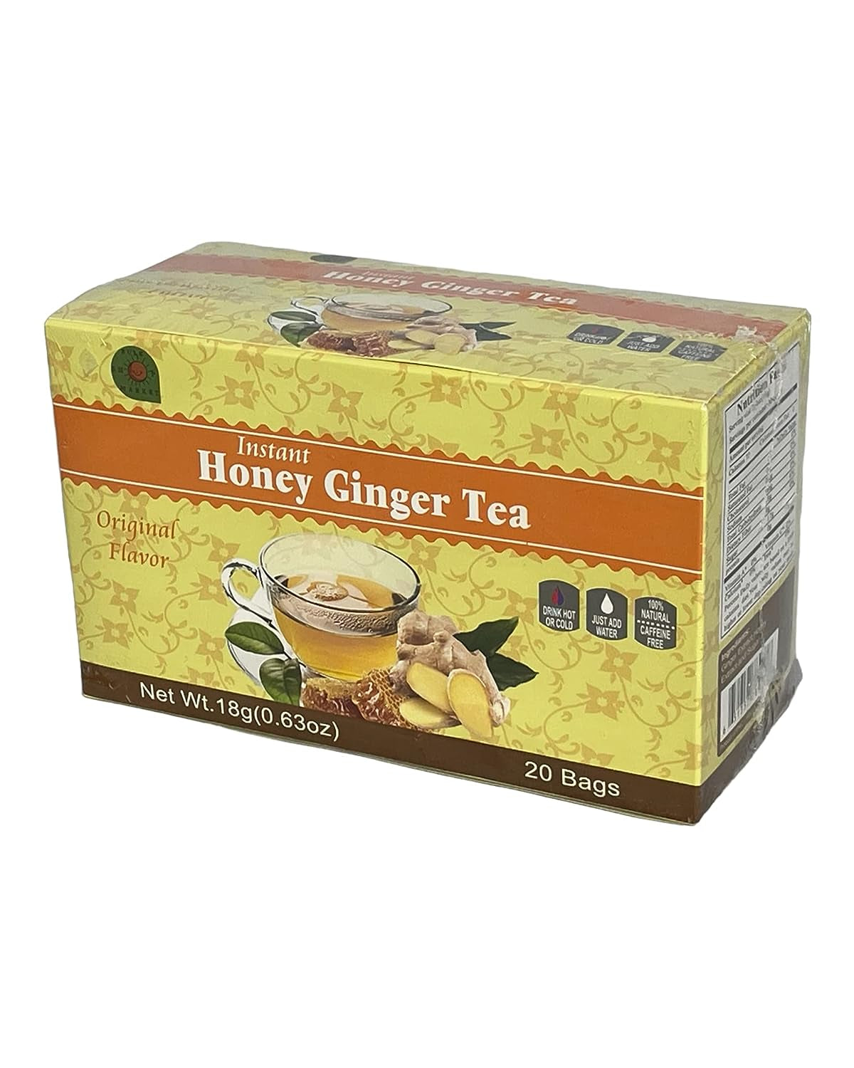 BULKSHOPMARKET INSTANT HONEY GINGER TEA 20 SACHETS 100% PURE for HOT or COLD (1)