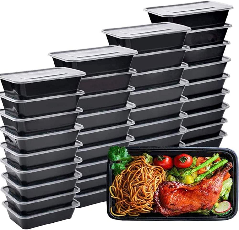 50-Pack Meal Prep Containers, 26 OZ Microwavable Reusable Containers with Lids for Food Prepping, Disposable Lunch Boxes, BPA Free Plastic Boxes- Stackable, Freezer Dishwasher Healthy