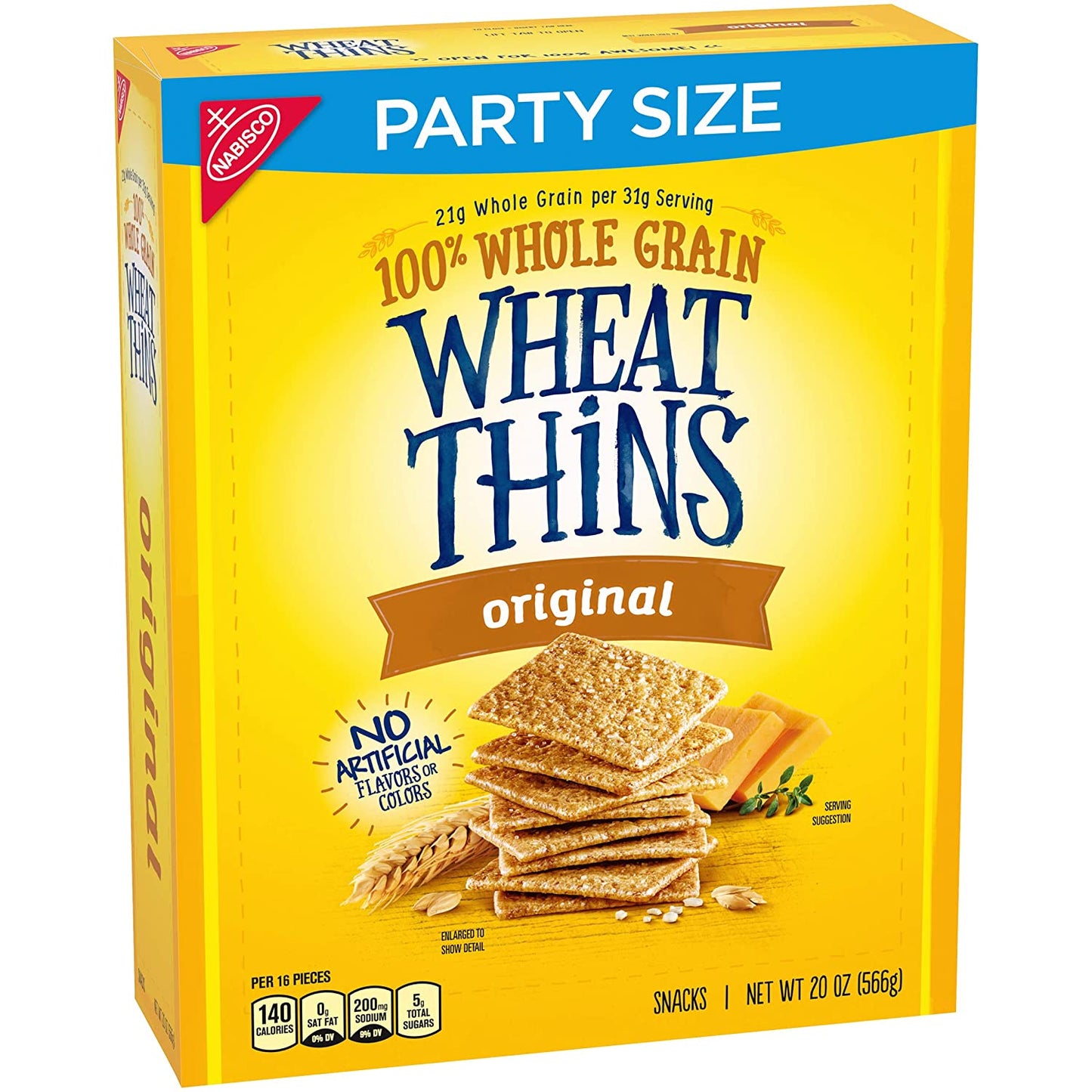 Wheat Thins Original Whole Grain Wheat Crackers, Party Size, 20 Oz Box