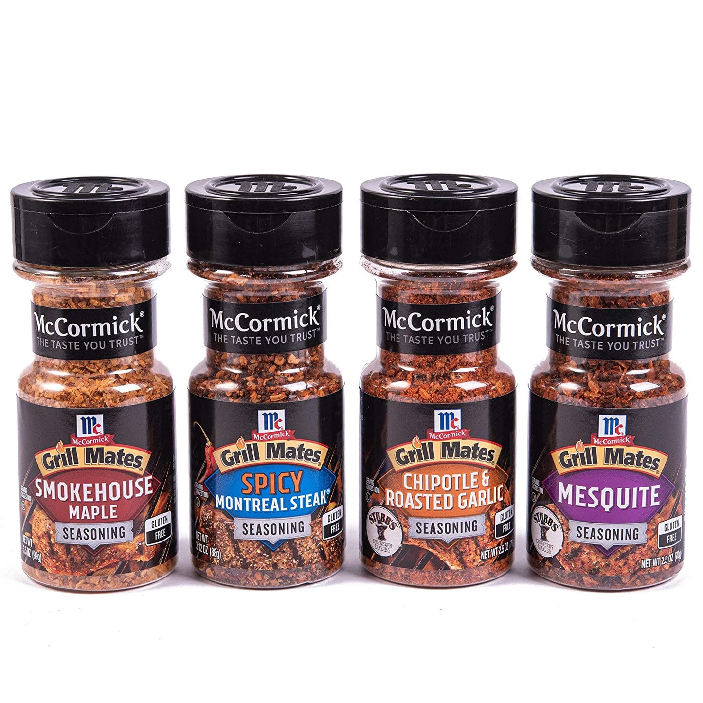 Mccormick Grill Mates Unique Blends Grilling Variety Pack (Chipotle & Roasted Garlic, Mesquite, Spicy Montreal Steak, Smokehouse Maple), 4 Count