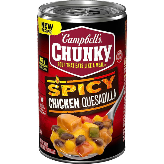 Campbell'S Chunky Soup, Spicy Chicken Quesadilla Soup, 18.8 Oz Can