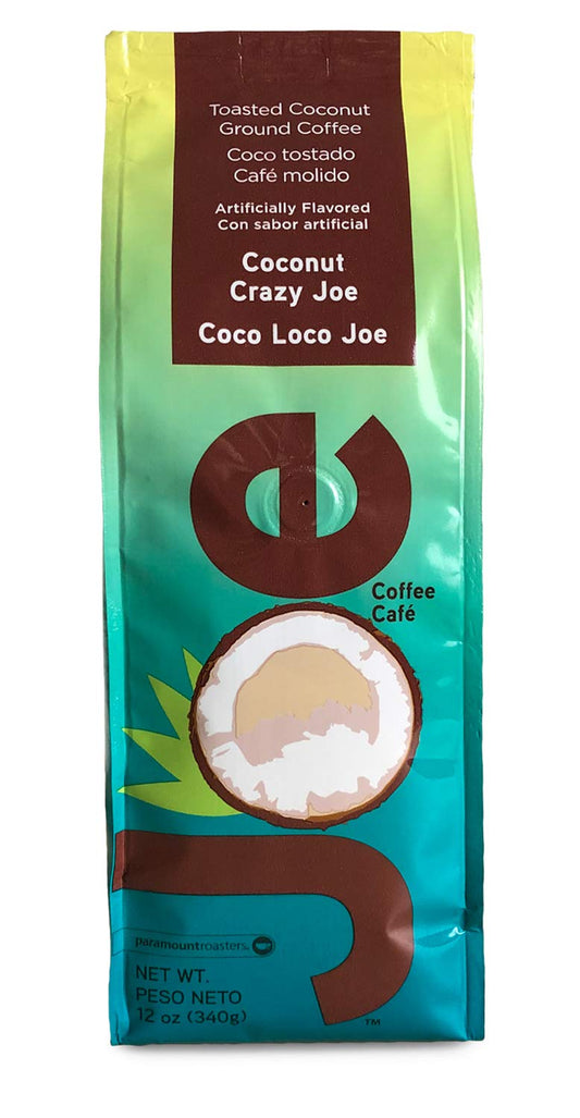 Joe Knows Coffee Coconut Crazy Joe, 12 Oz, 1-12Oz Bag, Medium Roast