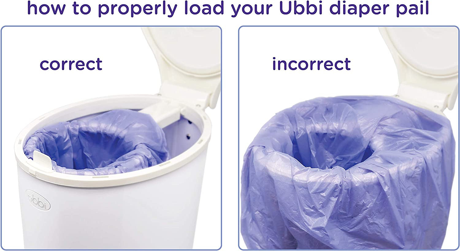 Ubbi Disposable Diaper Pail Plastic Bags, Value Pack, 75 Count, 13-Gallon Bags