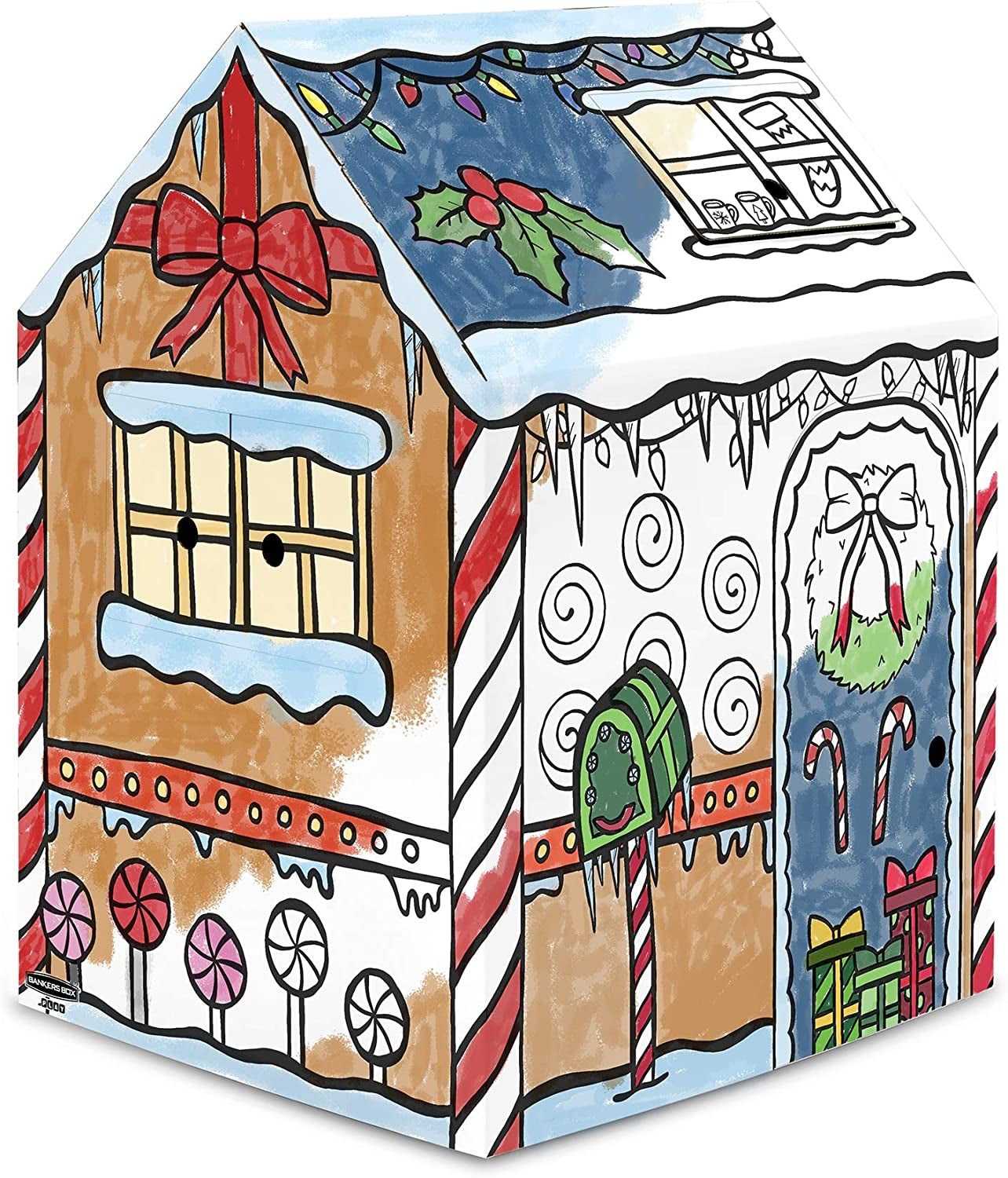 Bankers Box at Play Gingerbread Playhouse, Cardboard Playhouse and Craft Activity for Kids