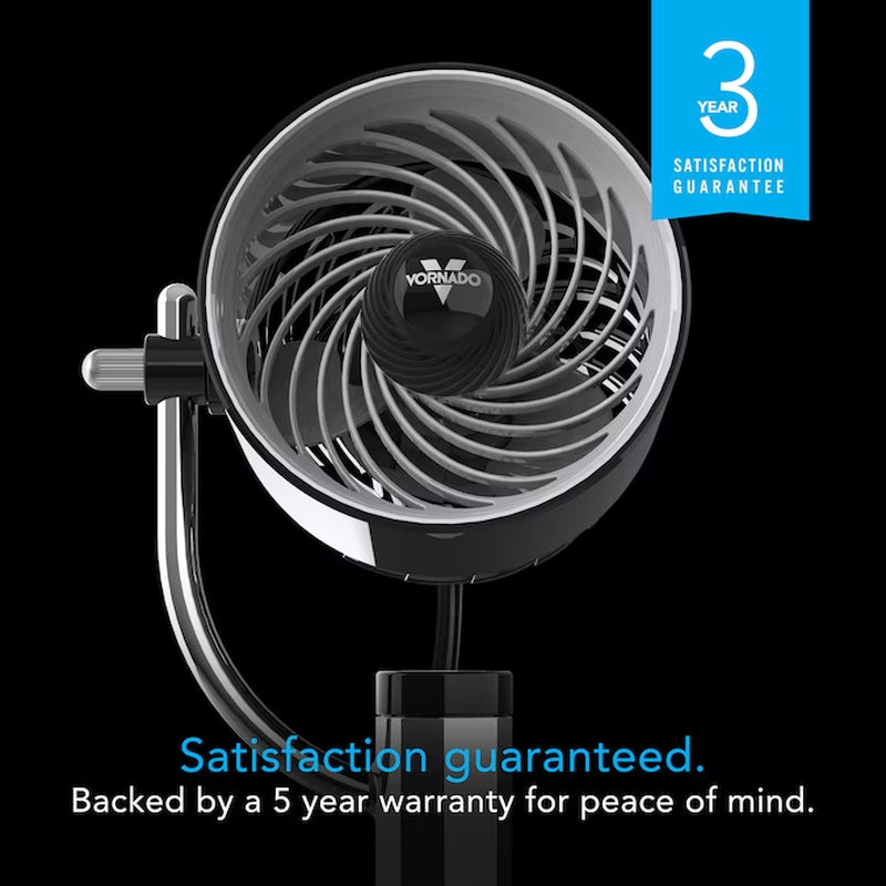 4-In 3-Speed Indoor Black Desk Fan