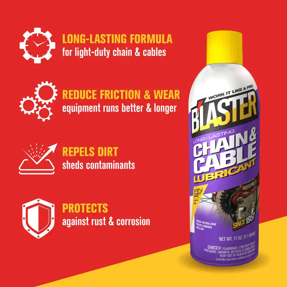 11 Oz. Long-Lasting Chain and Cable Lubricant Spray (Pack of 2)