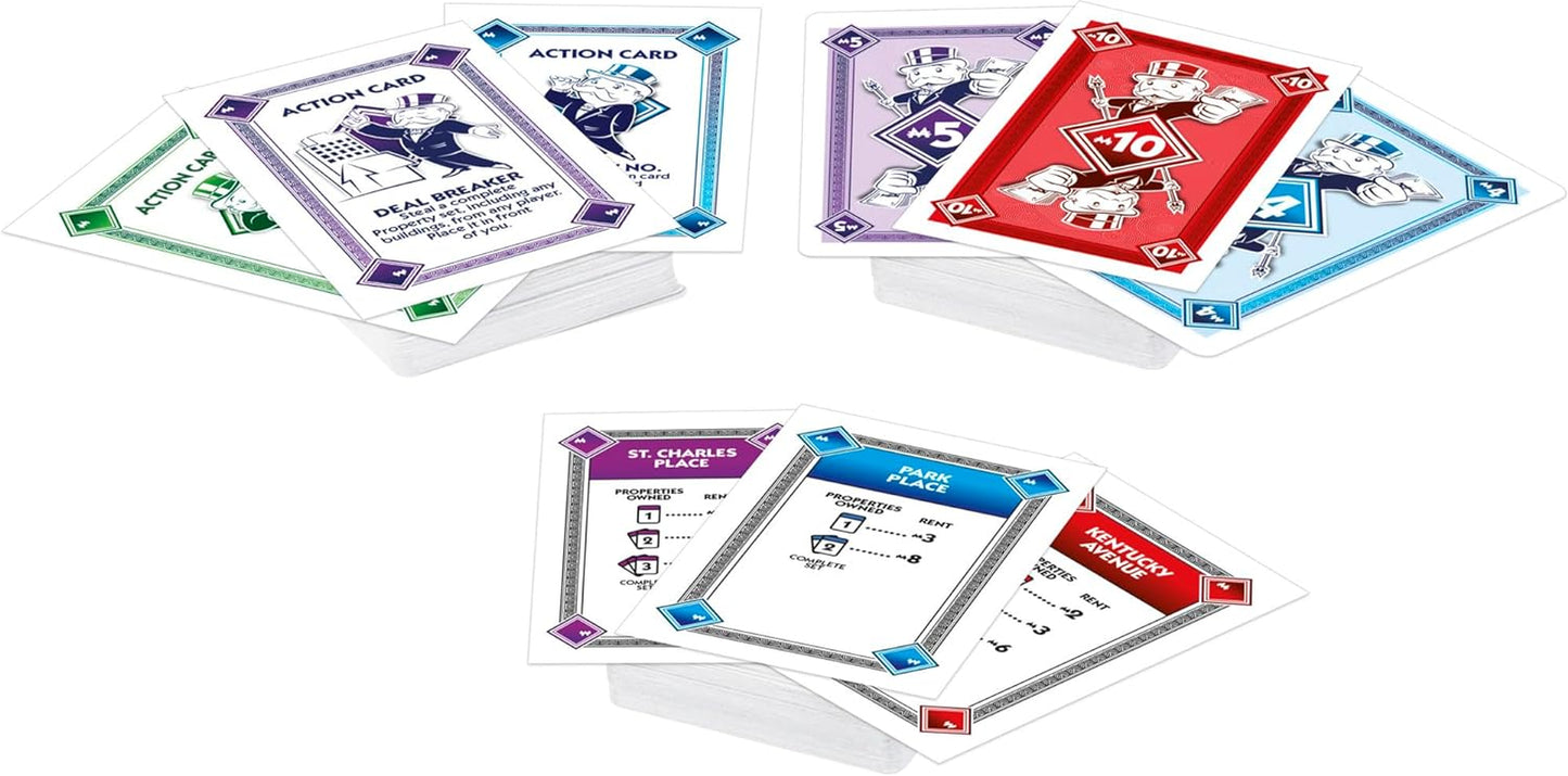 Monopoly Deal Quick-Playing Card Game for Families, Kids Ages 8 and up and 2-5 Players