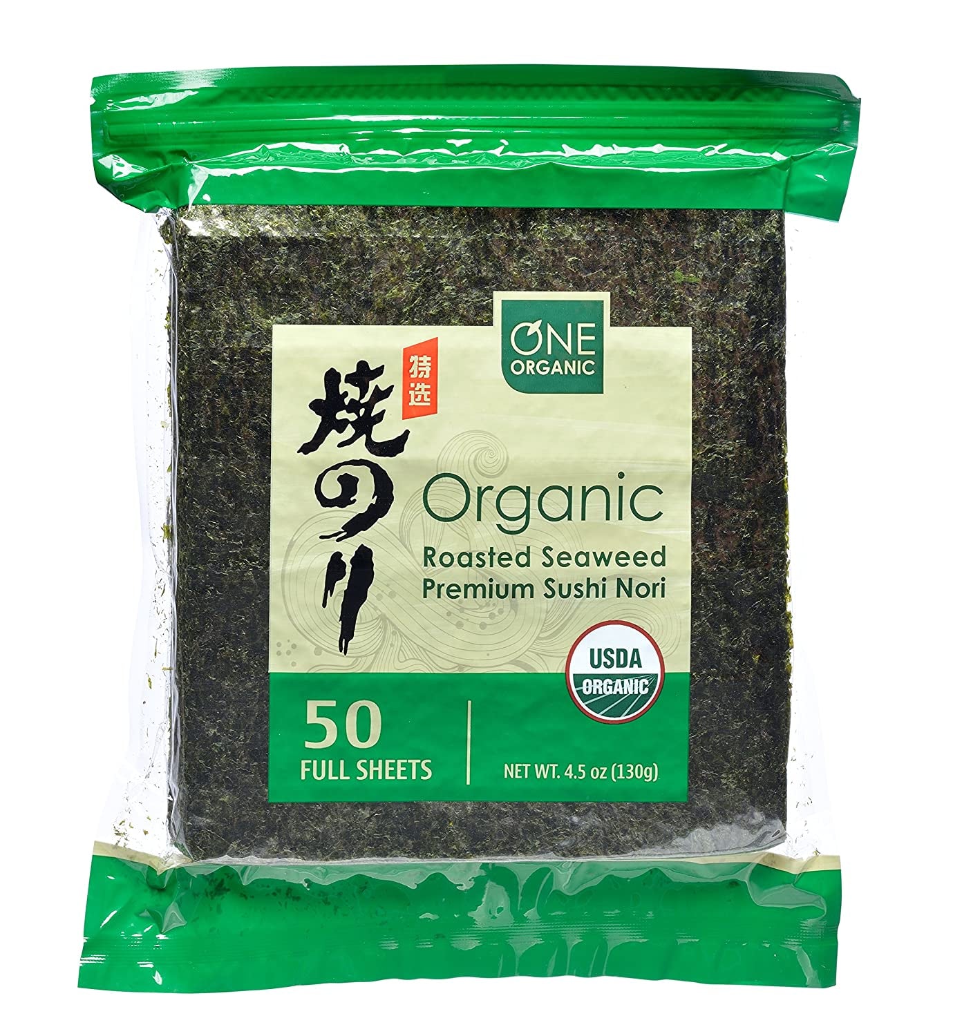 Sushi Nori Premium Roasted Organic Seaweed (50 Full Sheets)