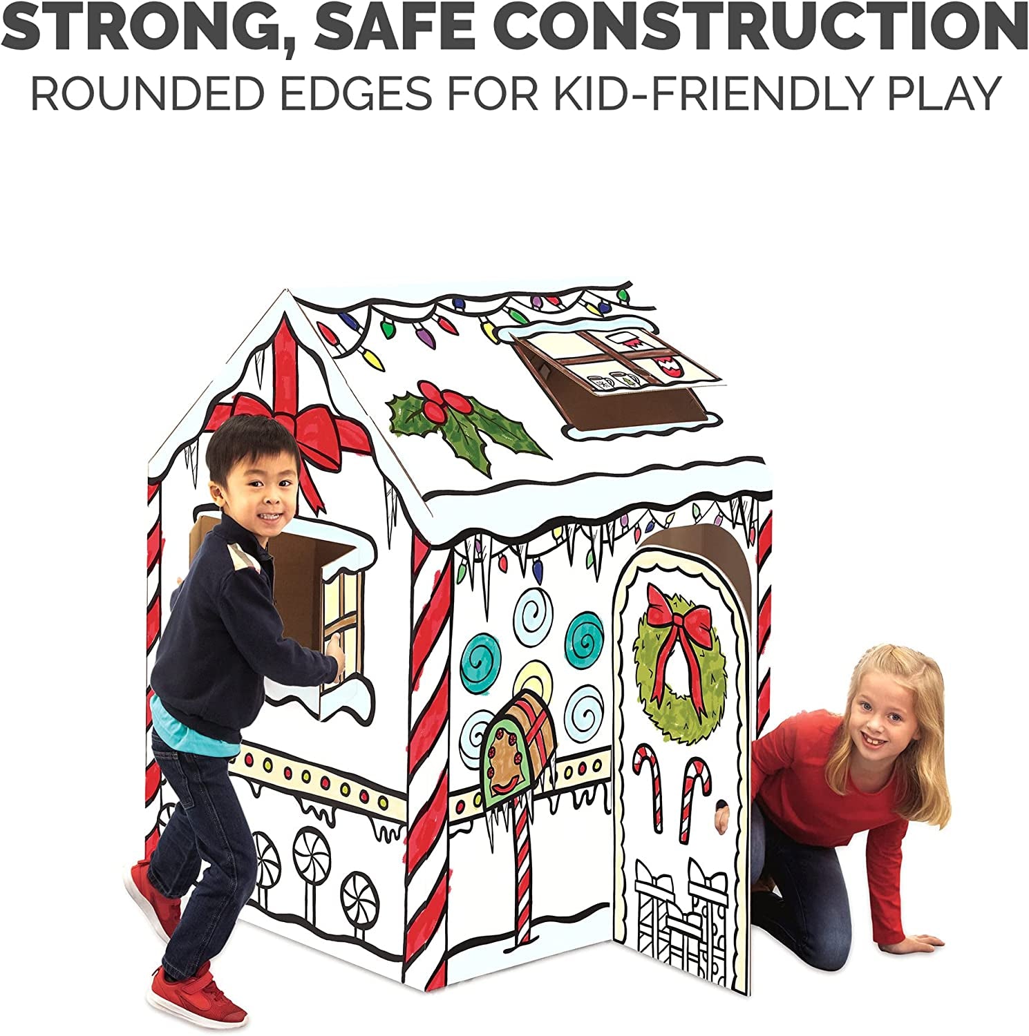 Bankers Box at Play Gingerbread Playhouse, Cardboard Playhouse and Craft Activity for Kids