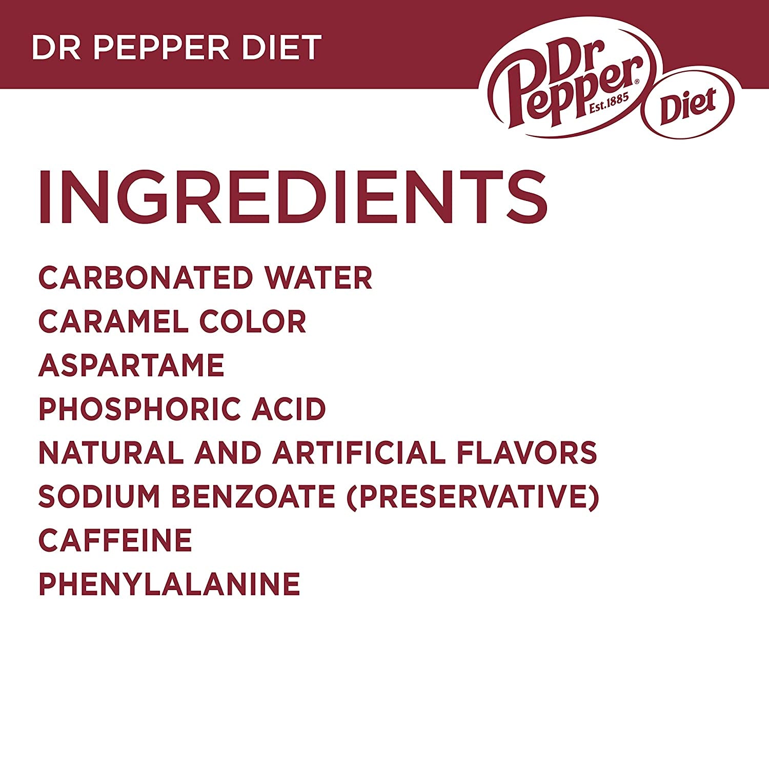 DR PEPPER Diet Soda, 12 Fl Oz Cans, 12 Pack