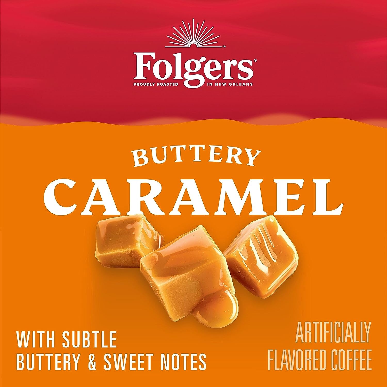 Folgers Buttery Caramel Flavored Coffee, 12 Keurig K-Cup Pods