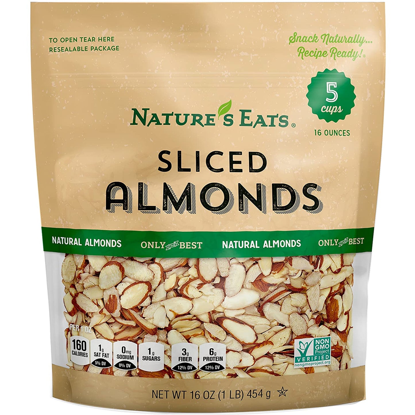 Nature'S Eats Natural Sliced Almonds, 16 Ounce