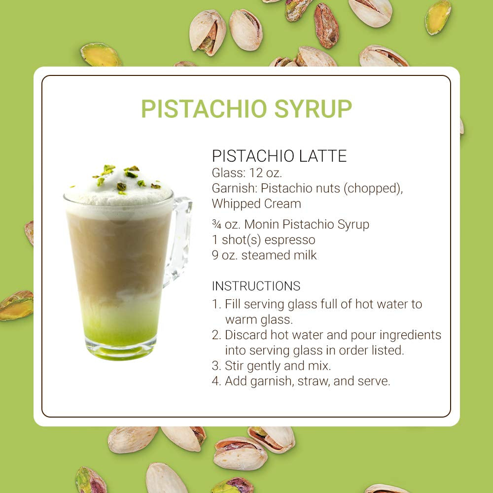 - Pistachio Syrup, Rich and Roasted Pistachio Flavor, Great for Lattes, Mochas, and Dessert Cocktails, Non-Gmo, Gluten-Free (750 Ml)