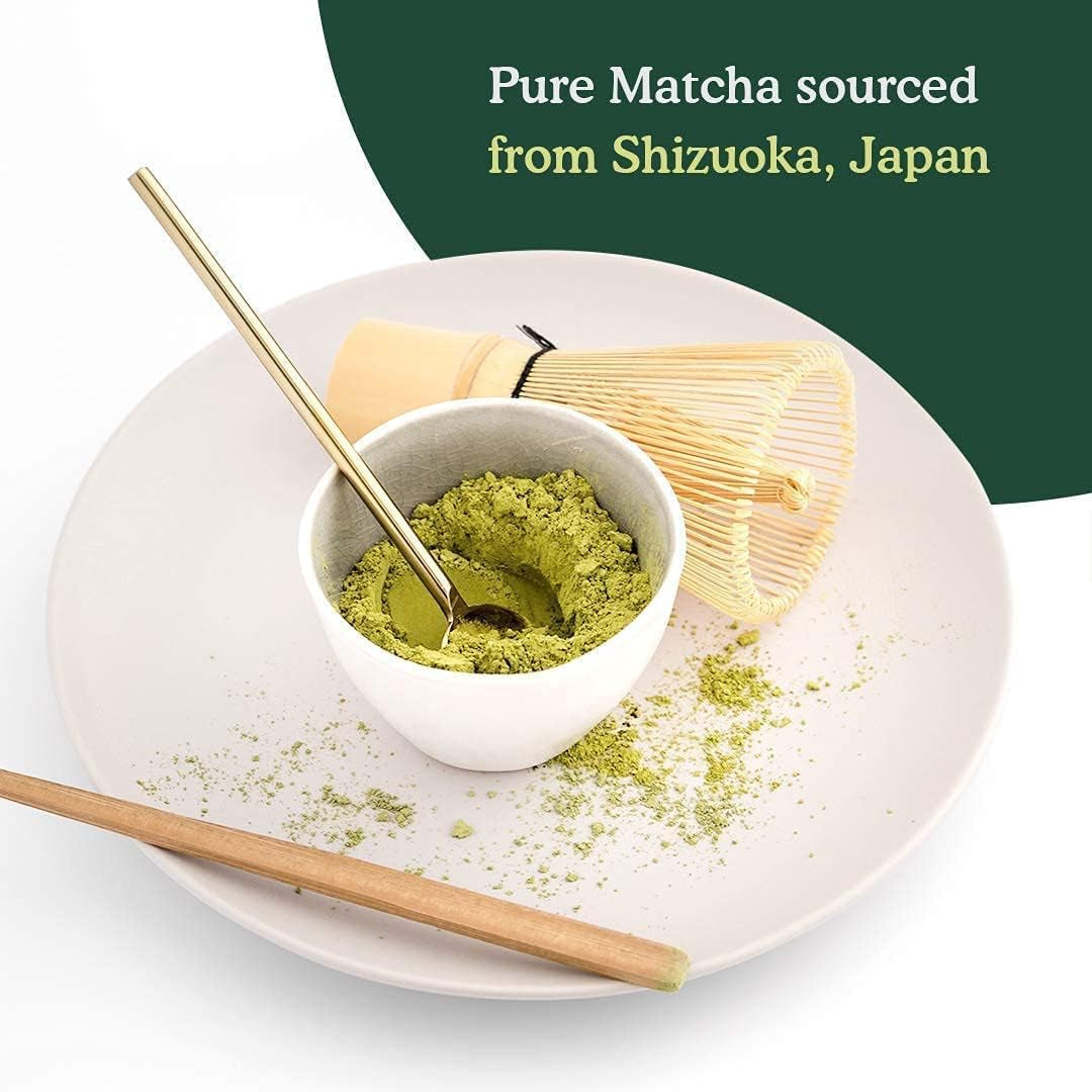 Vanilla Matcha Green Tea Powder, 1.76Oz (25 Cups) Superfood Blend, Japanese Matcha Powder with Pure Vanilla