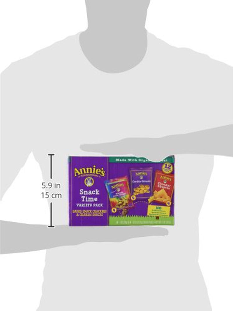 Annie'S Organic Variety Pack, Cheddar Bunnies, Bunny Grahams & Cheddar Squares, 12 Pouches