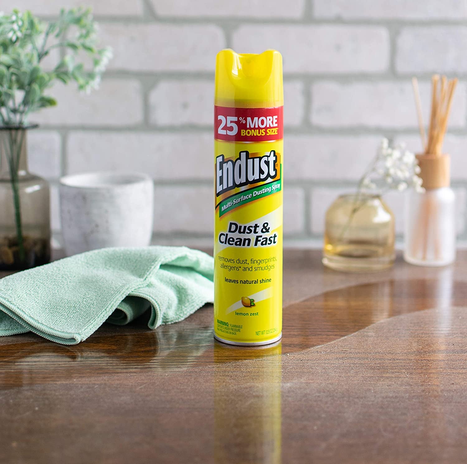 Endust Multi-Surface Dusting and Cleaning Spray, Lemon Zest, 12.5 Ounce (Pack of 2)