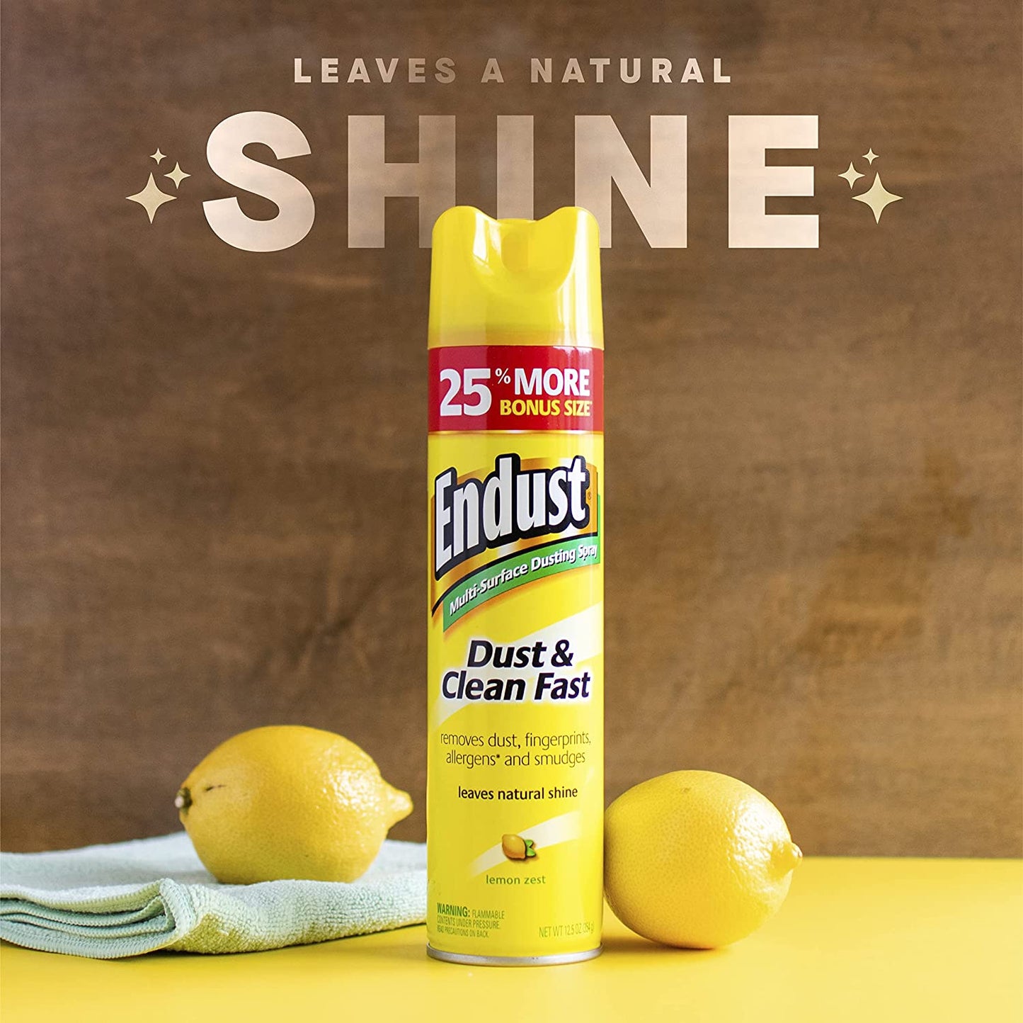 Endust Multi-Surface Dusting and Cleaning Spray, Lemon Zest, 12.5 Ounce (Pack of 2)