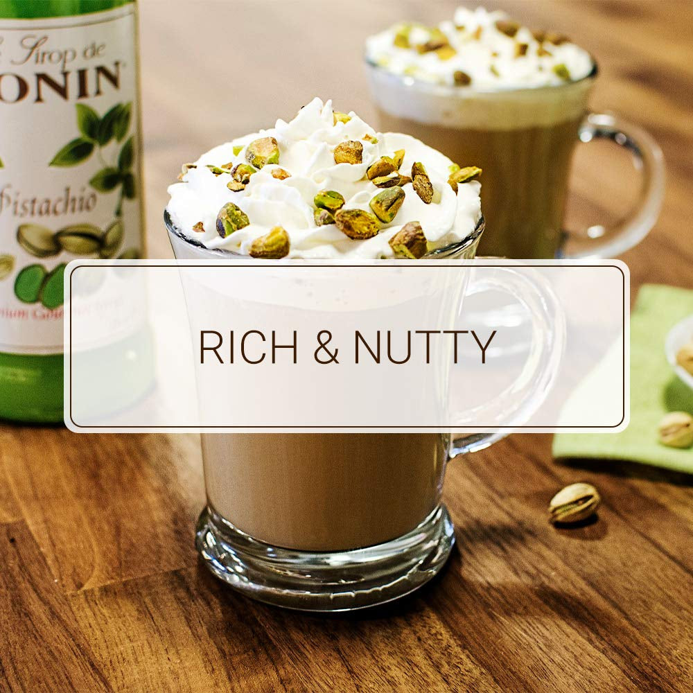 - Pistachio Syrup, Rich and Roasted Pistachio Flavor, Great for Lattes, Mochas, and Dessert Cocktails, Non-Gmo, Gluten-Free (750 Ml)