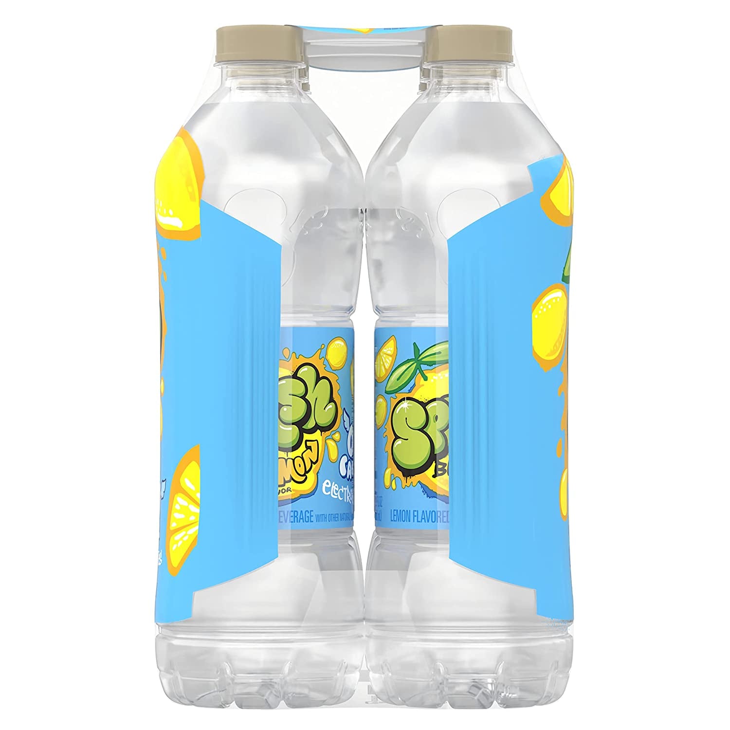 Splash Blast, Flavored Water Beverage, Lemon Flavor, 16.9 Fl Oz Plastic Bottles, 6 Pack