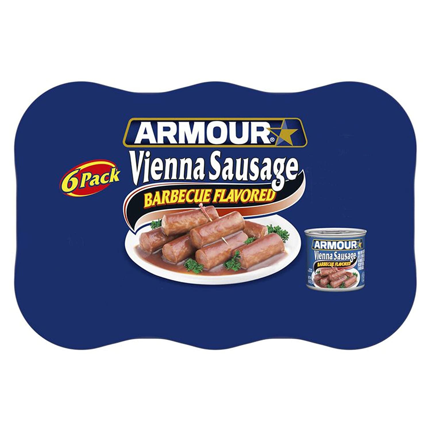 Armour Star Vienna Sausage, Barbecue Flavored, Canned Sausage, 4.6 Oz (Pack of 6)