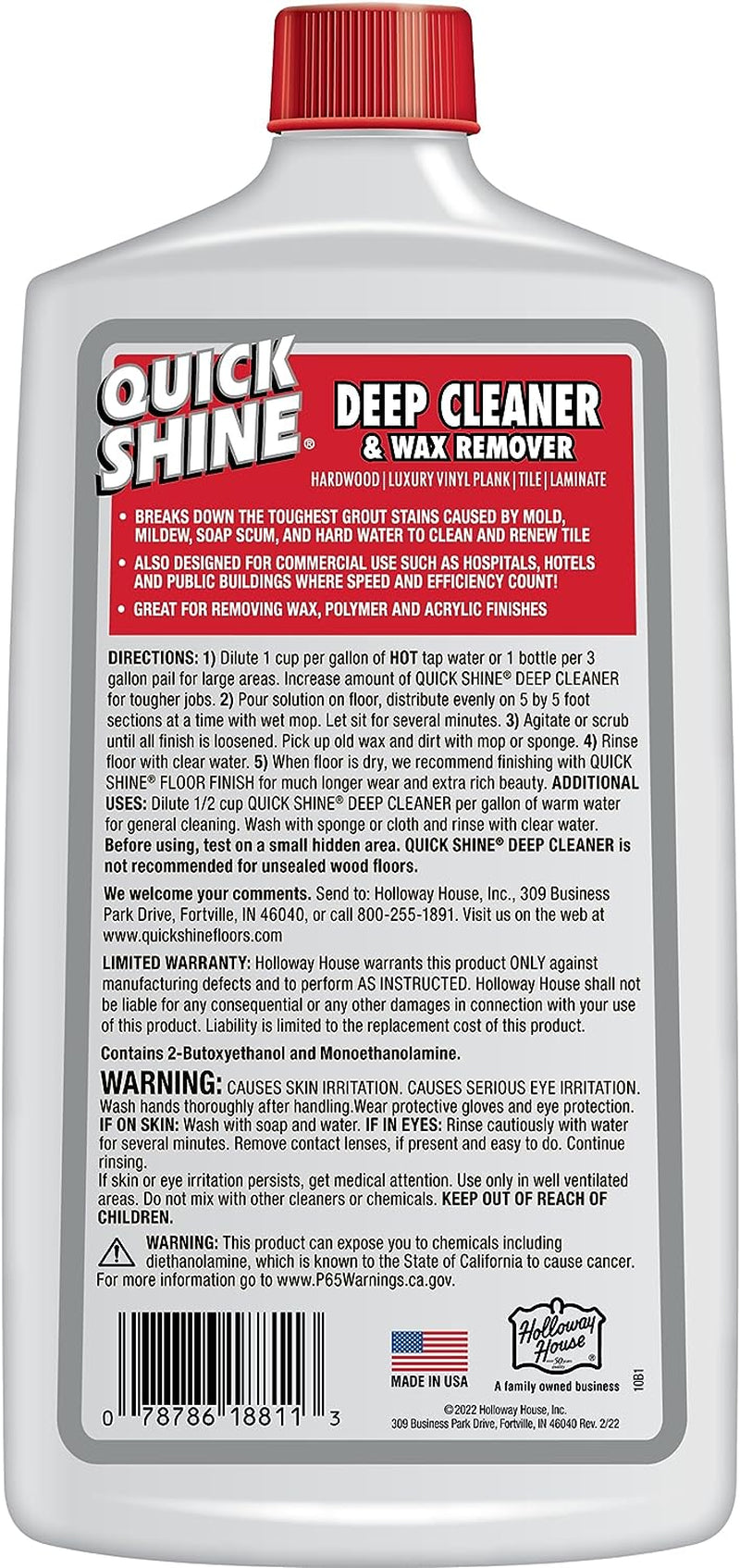 Quick Shine Multi Surface Deep Floor Cleaner and Remover 27Oz | Removes Wax Build-Up, Revitalizes Floors & Cleans Grout | Use on Hardwood, Laminate, LVT, Tile and Stone | Pro-Level Cleaning