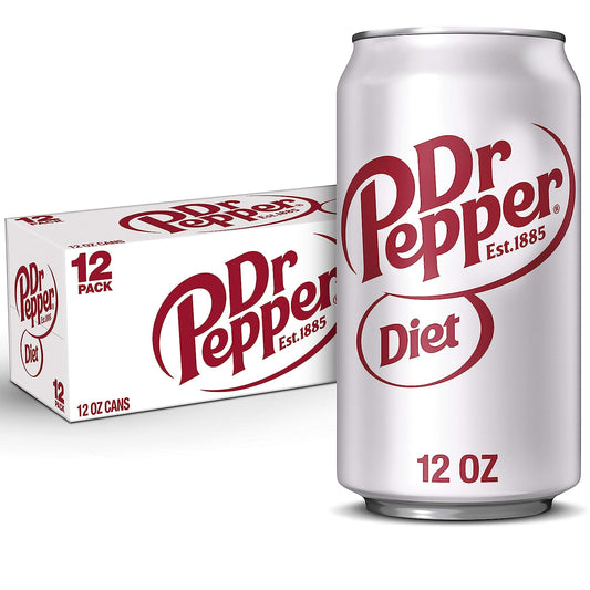 DR PEPPER Diet Soda, 12 Fl Oz Cans, 12 Pack