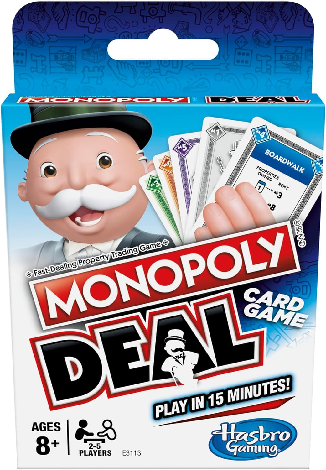 Monopoly Deal Quick-Playing Card Game for Families, Kids Ages 8 and up and 2-5 Players