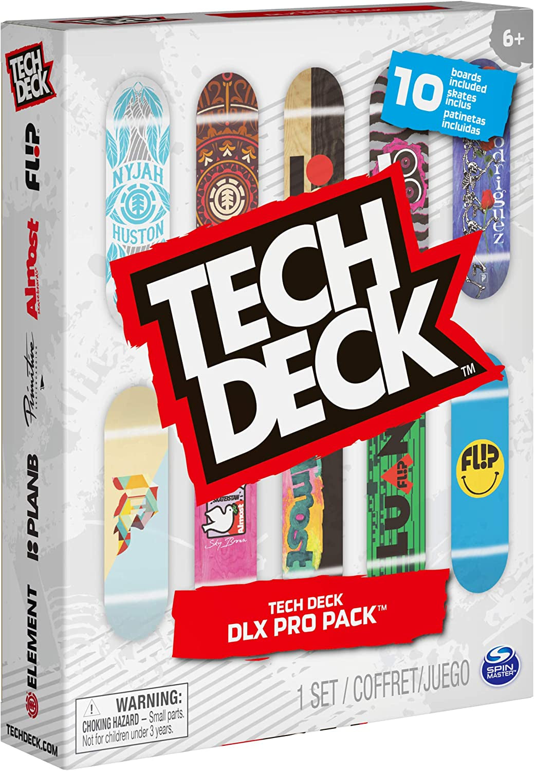 TECH DECK, DLX Pro 10-Pack of Collectible Fingerboards, for Skate Lovers, Kids Toy for Ages 6 and Up