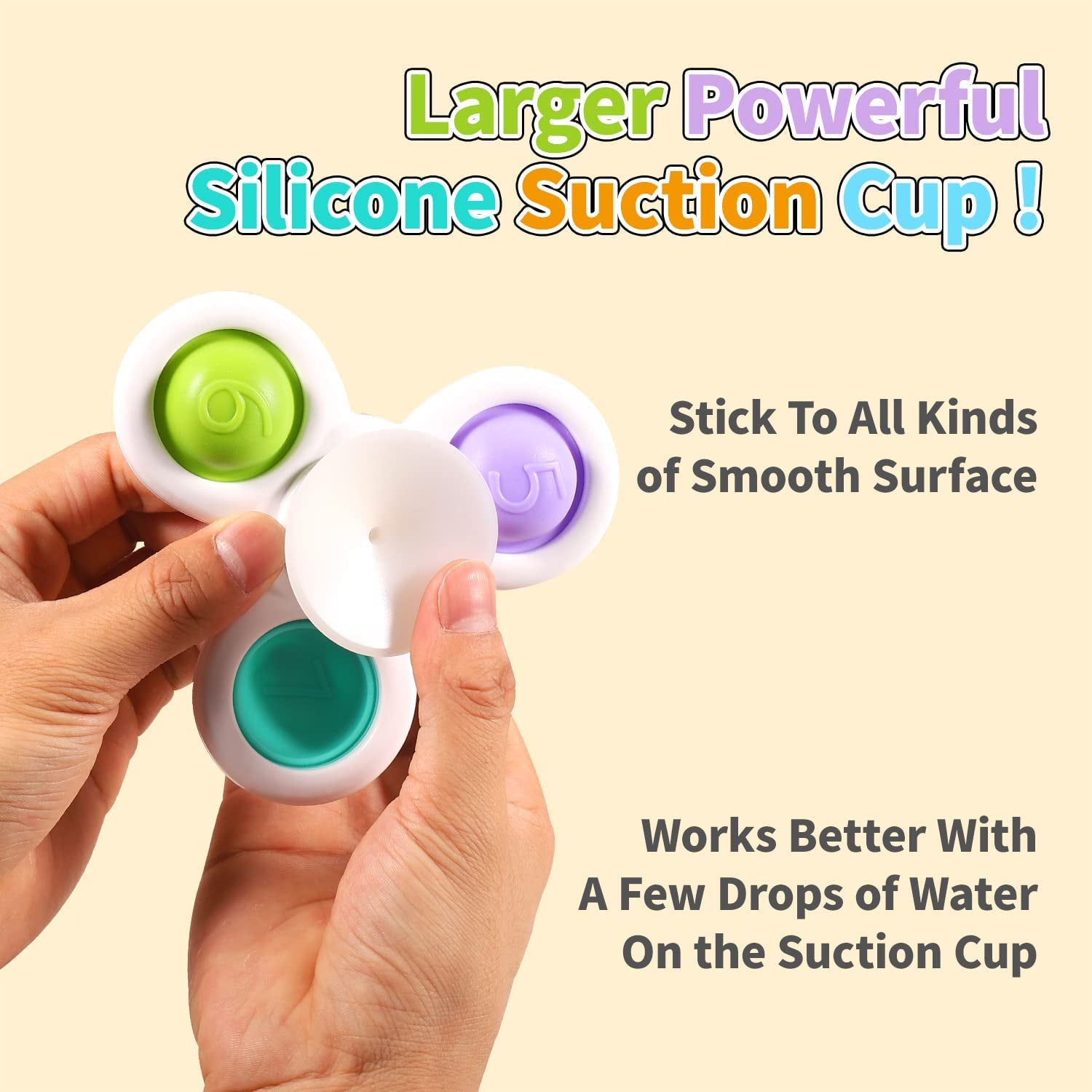 3PCS ALASOU Simple Pop up Suction Cup Spinner Toys for 1 2 Year Old Boy Girl|Novelty Spinning Tops Toddler Toys Age 1-2|1 2 Year Old Boy Birthday Gift for Infant|Sensory Toys for Toddlers 1-3