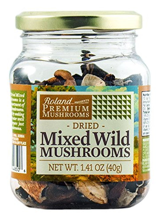 Foods Premium Dried Mixed Wild Mushrooms, Specialty Imported Food, 1.41-Ounce Jar