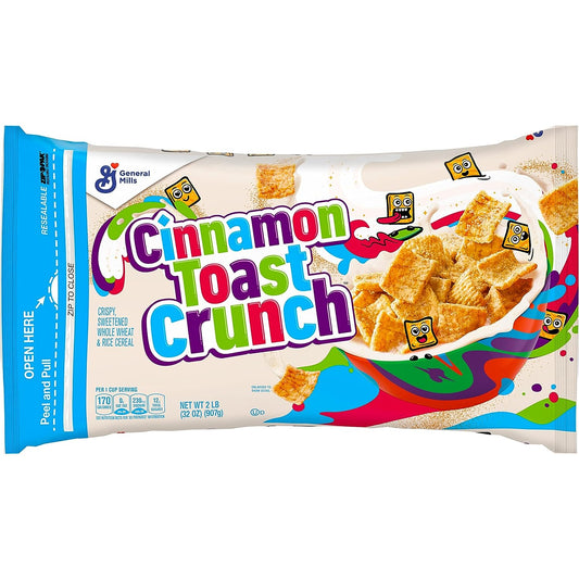 Cinnamon Toast Crunch Breakfast Cereal, 32 OZ Cereal Bag