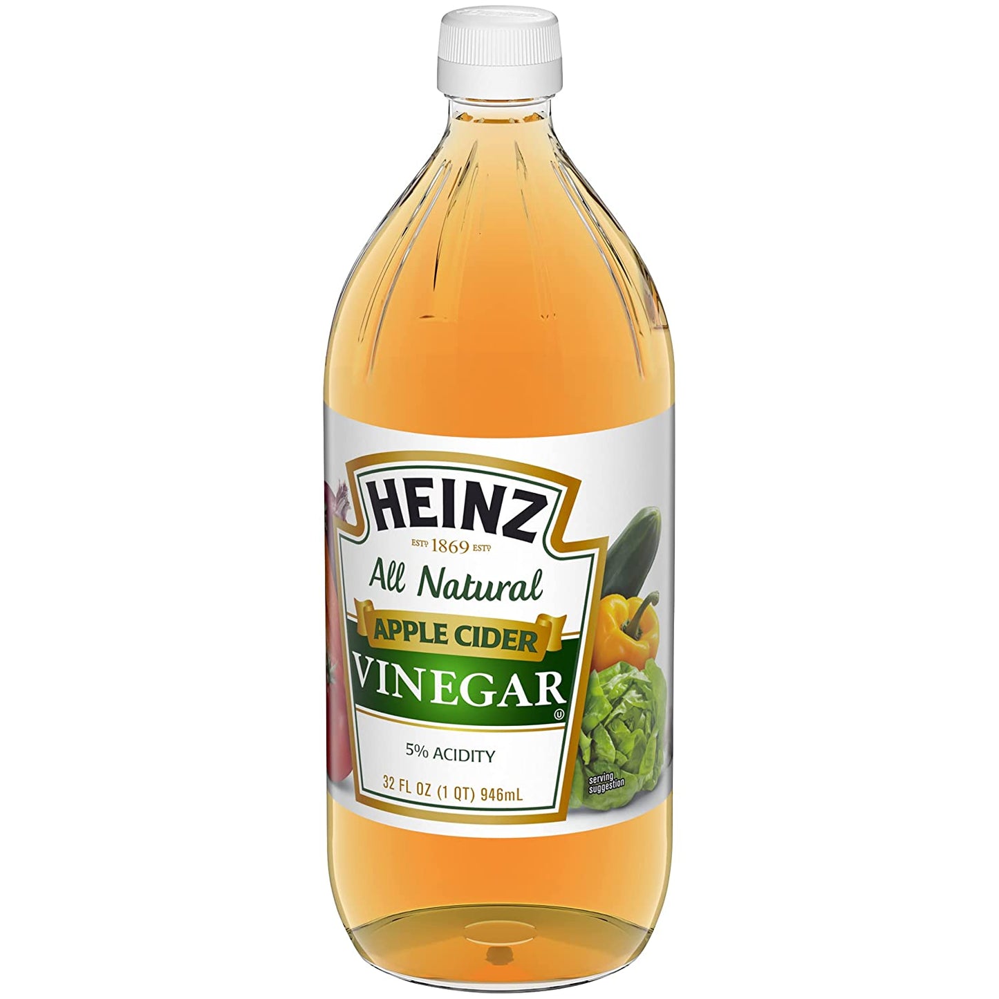 Heinz All Natural Apple Cider Vinegar with 5% Acidity (32 Fl Oz Bottle) - Packaging May Vary